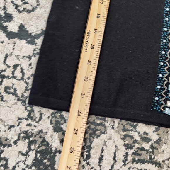Scriba Women's Sweater Size L Black Blue Beads Warm Viscose Angora Rabbit Hair - Picture 7 of 7
